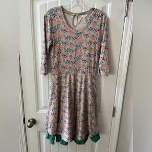 MATILDA JANE Down On The Farm Dress Small Joanna Gaines Floral Knit Women's Sz S